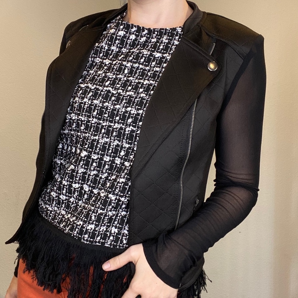 Material Girl Sheer Black Jacket Size Small